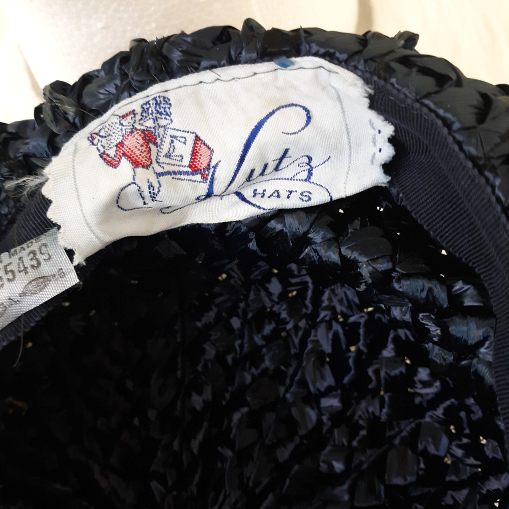 Vtg union Kutz navy straw hat - Picture 5 of 5